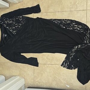 R&M Richards Black One Shoulder Lace Dress